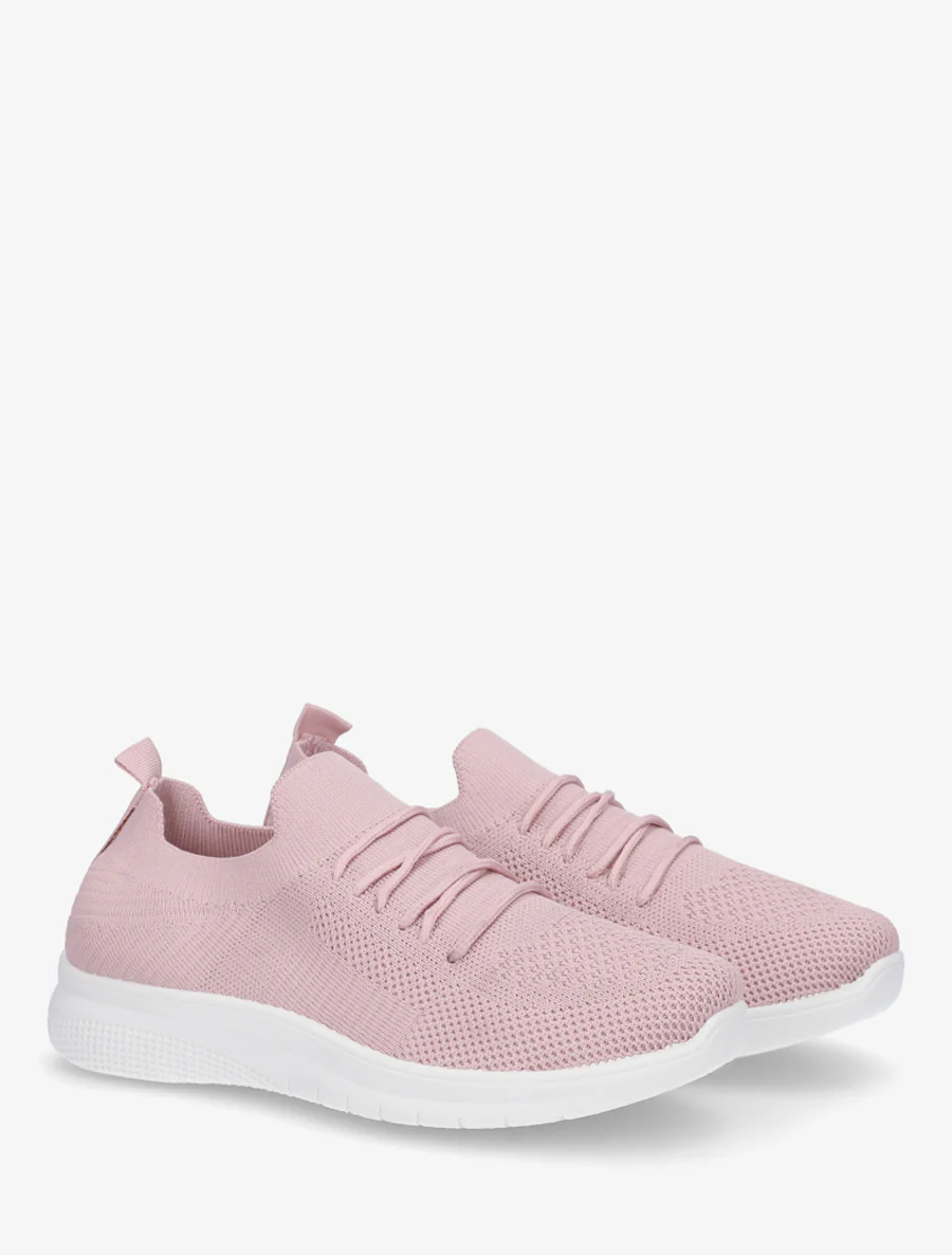 Baskets unies en maille - Rose - Image 4