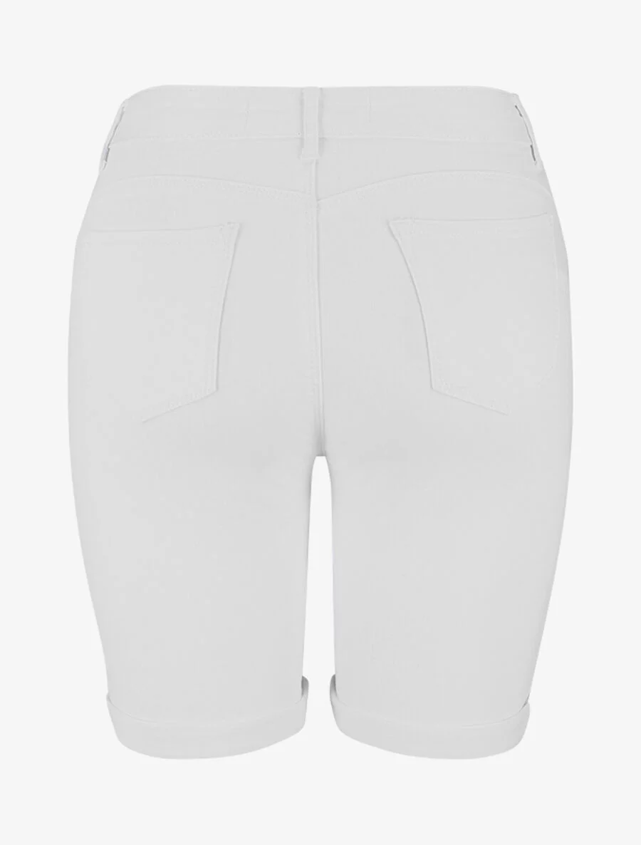 Bermuda push up uni coupe droite - Blanc - Image 2