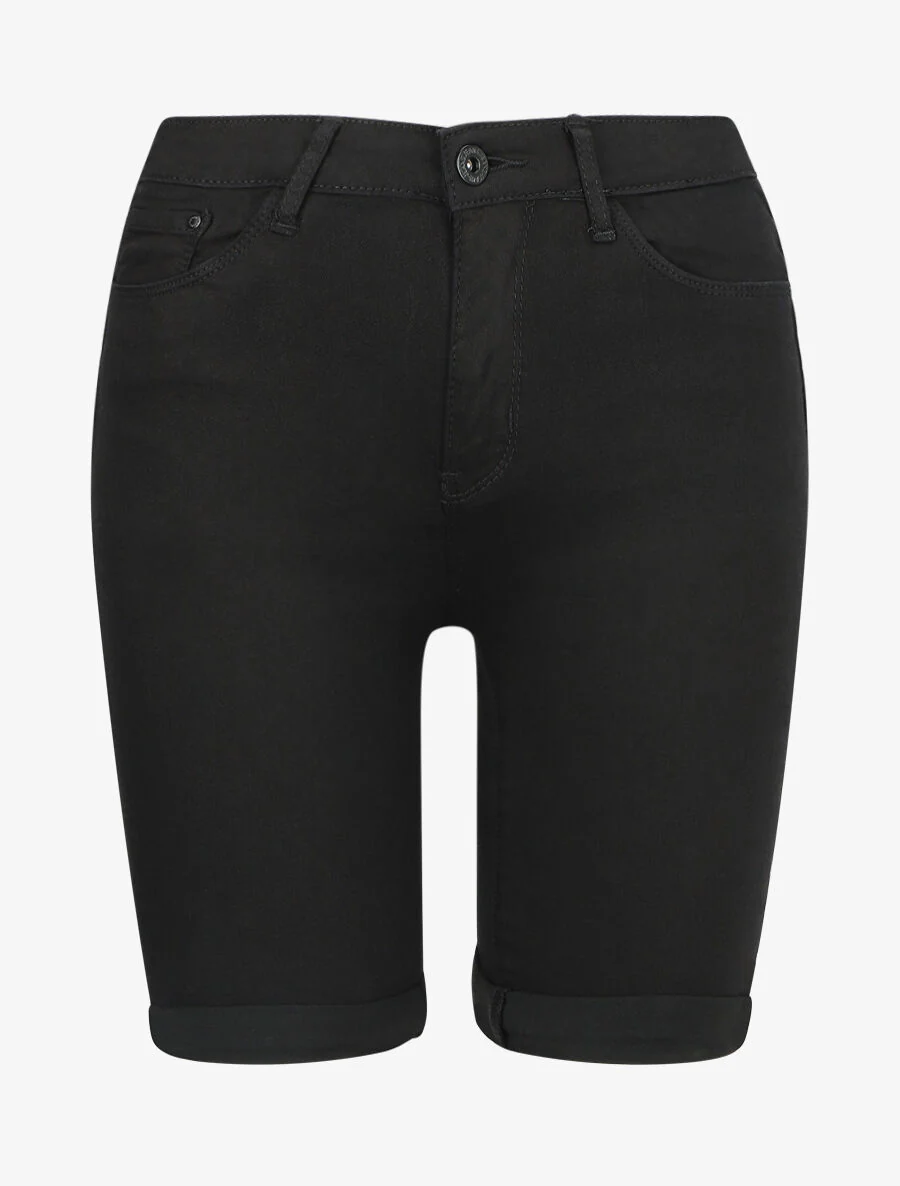 Bermuda stretch à revers - Noir