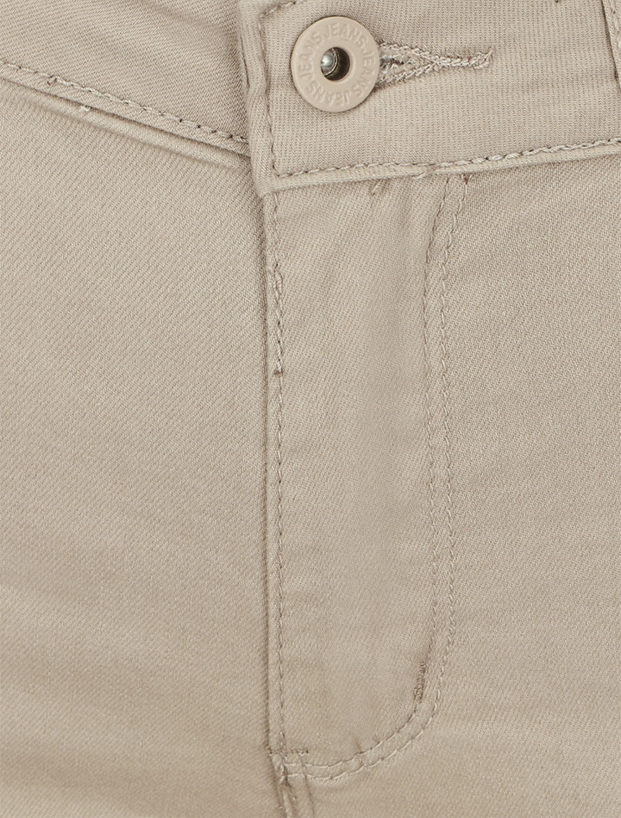 Bermuda stretch à revers - Taupe - Image 3