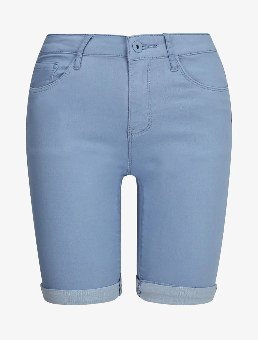 Bermuda stretch à revers - Bleu ciel