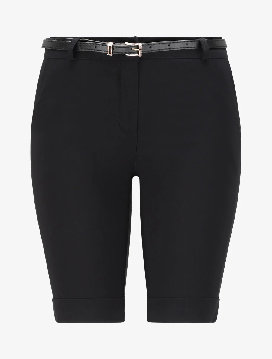 Bermuda stretch à revers - Noir