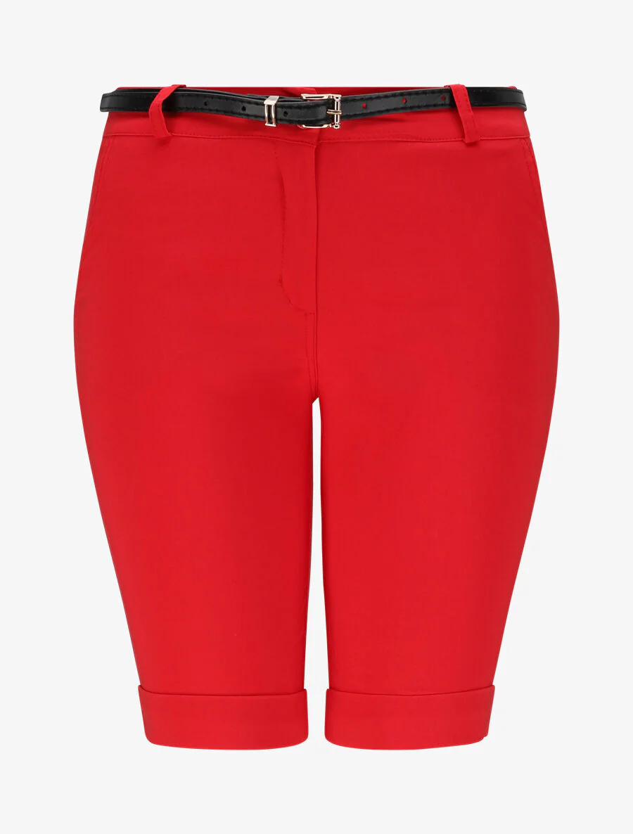 Bermuda stretch à revers - Rouge