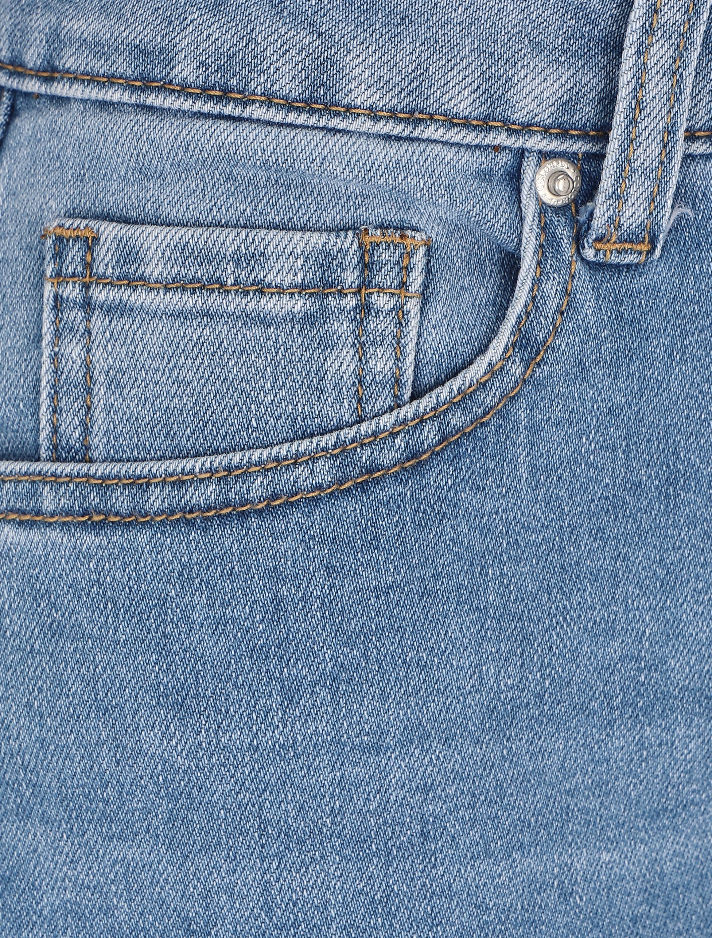Bermuda uni à bord effilochés - Bleu denim - Image 3