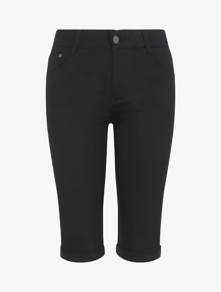 Bermuda uni coupe droite - Noir