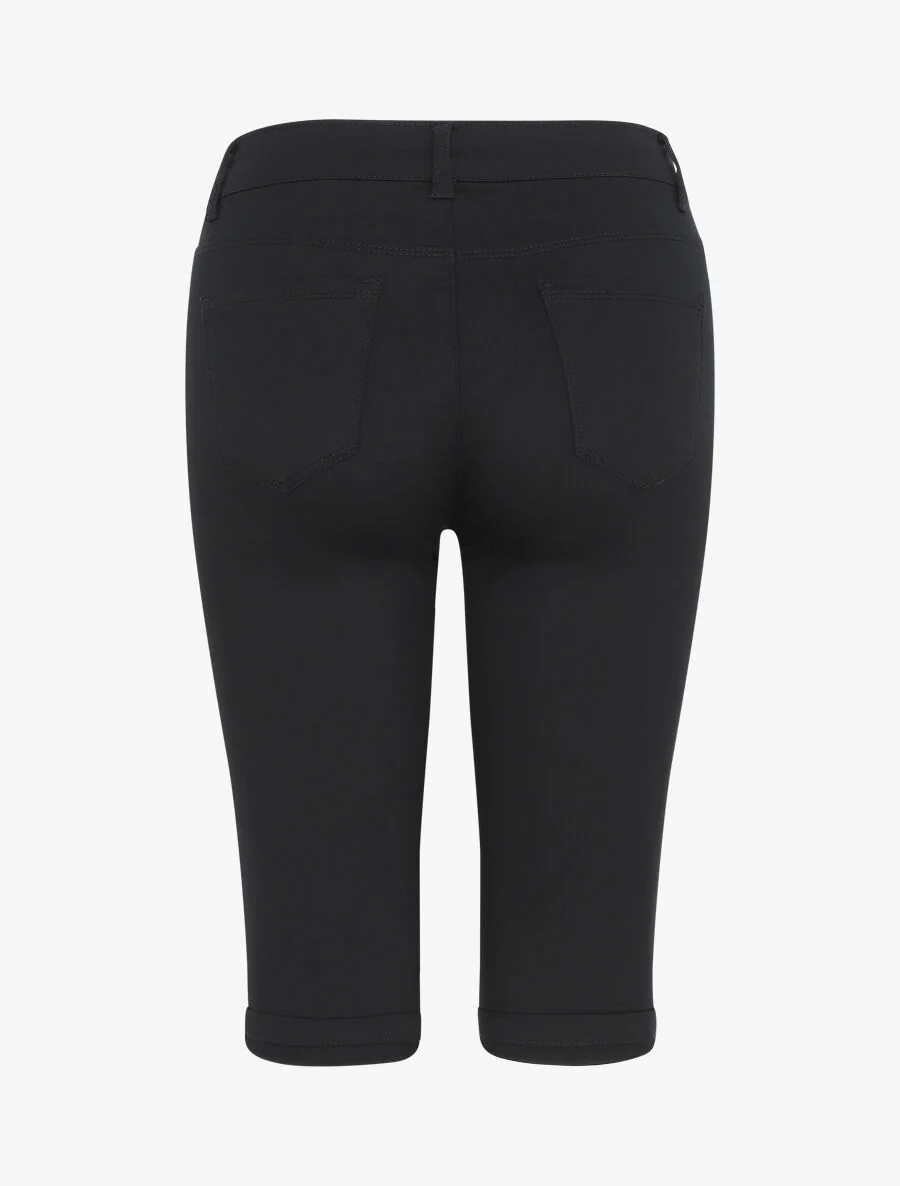 Bermuda uni coupe droite - Noir - Image 2