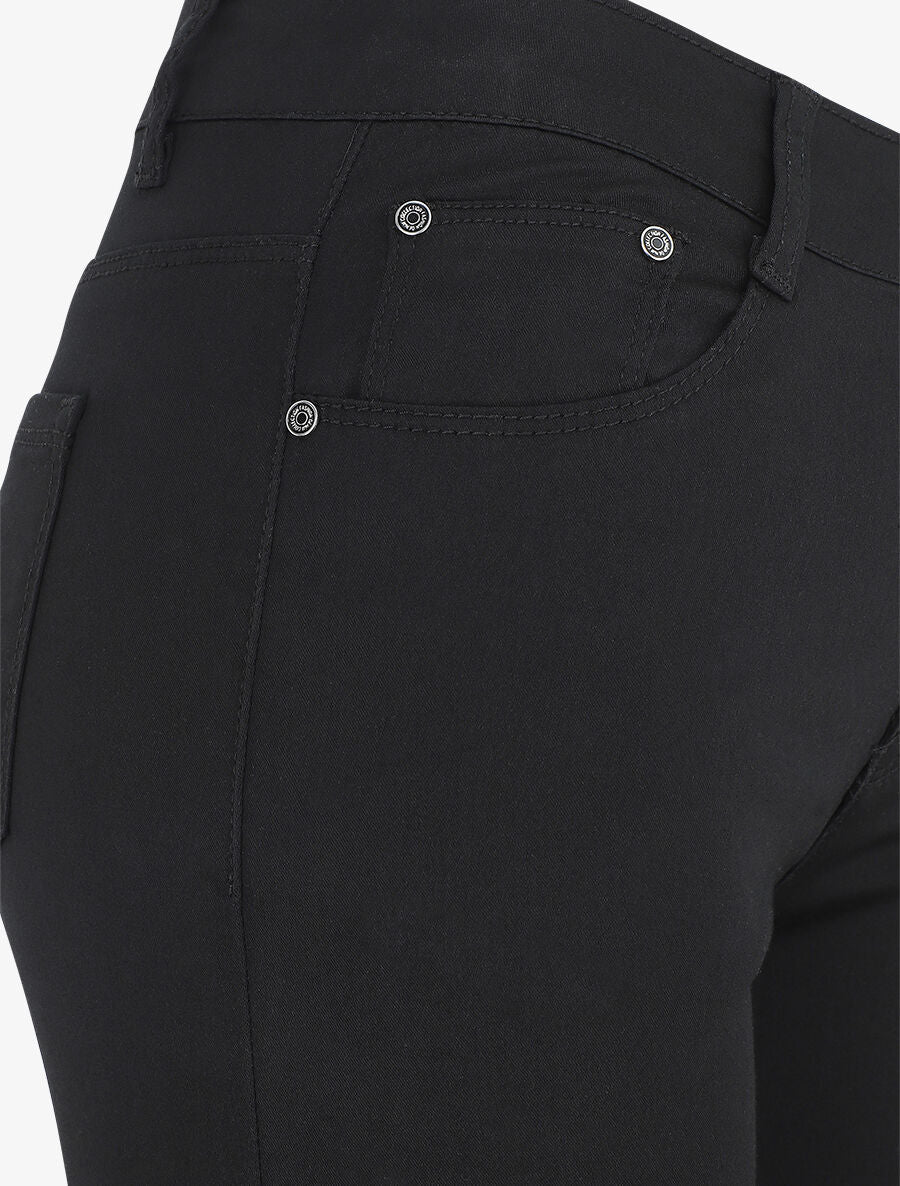 Bermuda uni coupe droite - Noir - Image 3