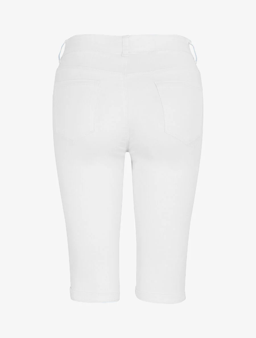 Bermuda uni coupe droite - Blanc - Image 2