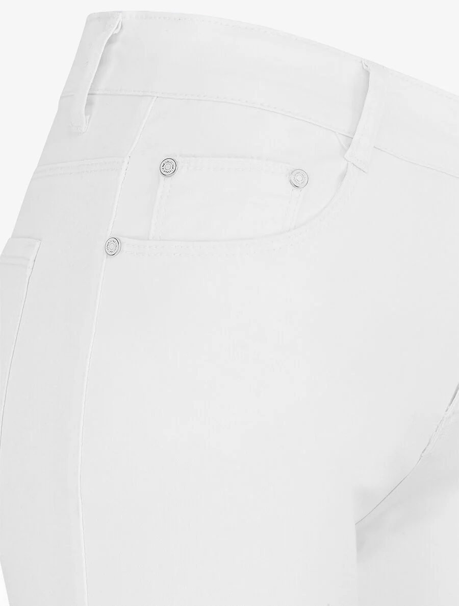 Bermuda uni coupe droite - Blanc - Image 3