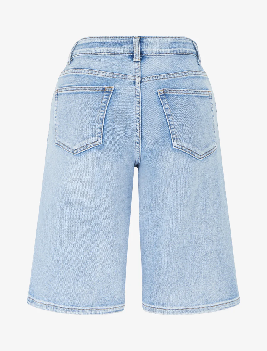 Bermuda wide leg coupe droite - Bleu clair - Image 2