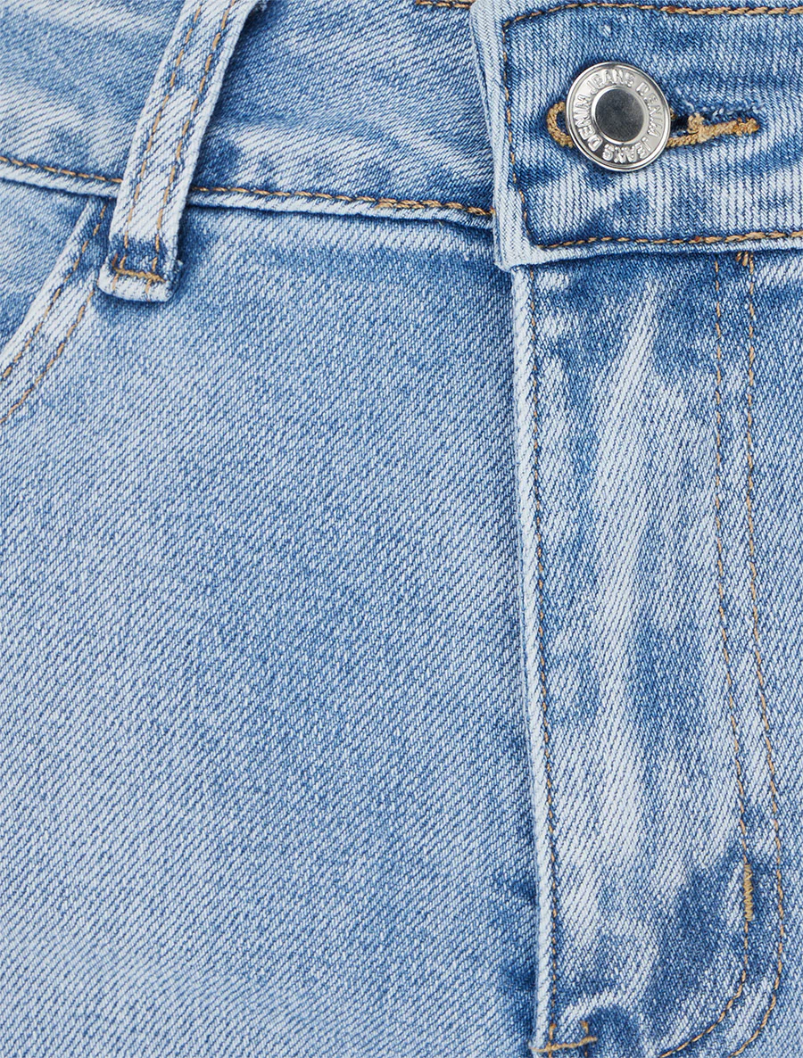 Bermuda wide leg coupe droite - Bleu clair - Image 3