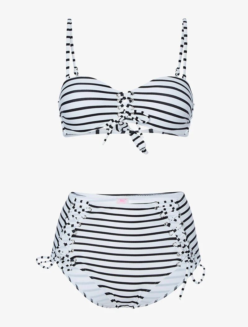 Bikin 50's inspiration marinière - noir
