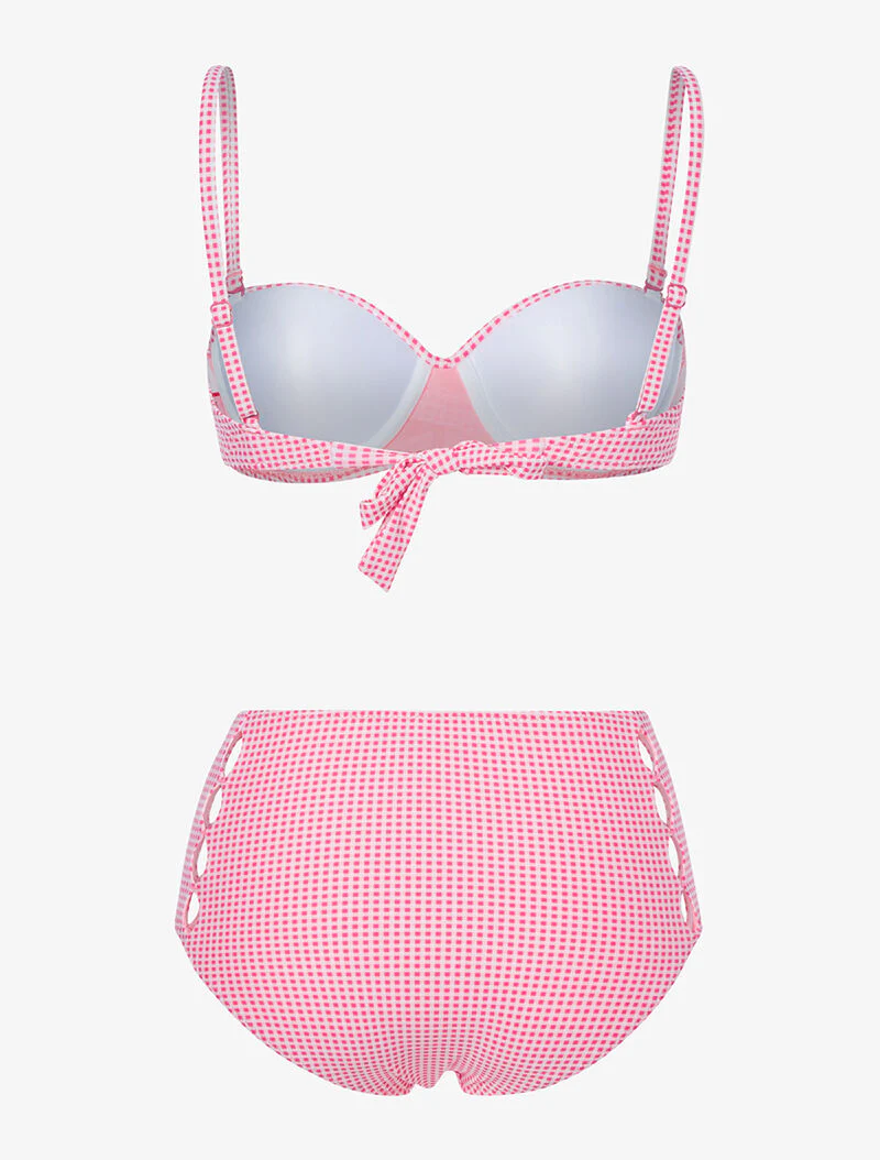 Bikini 50's à petits carreaux - fushia - Image 2