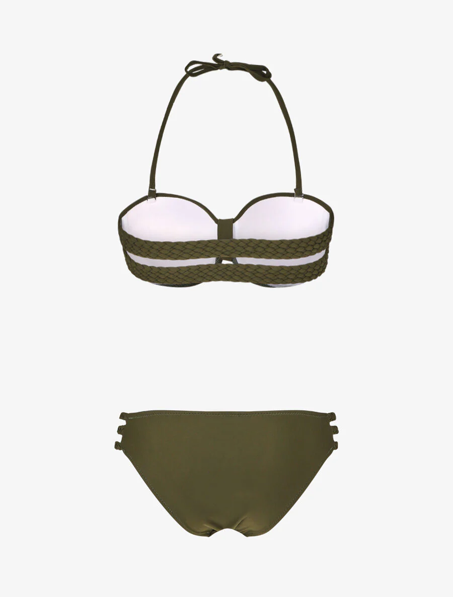 Bikini à bandes tressées - Kaki - Image 2