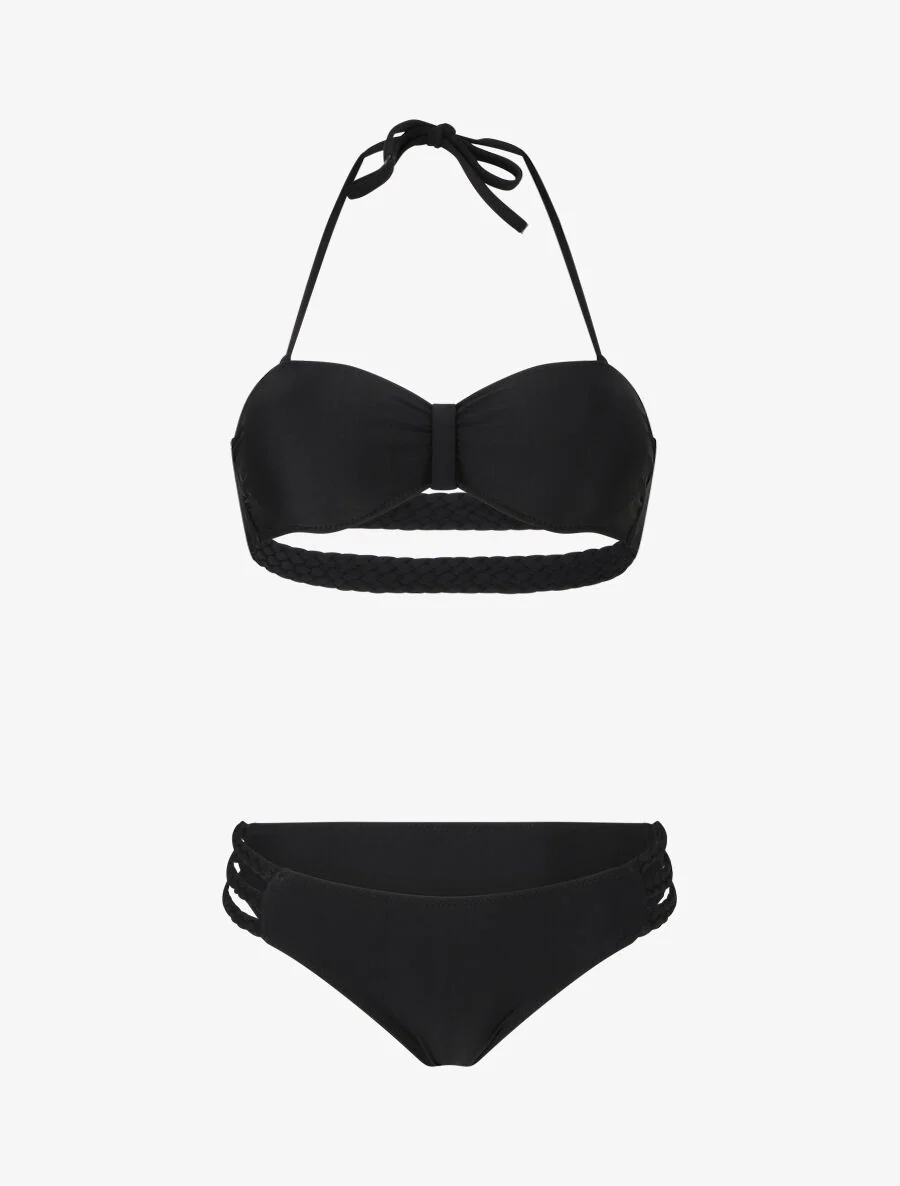 Bikini à bandes tressées - Noir