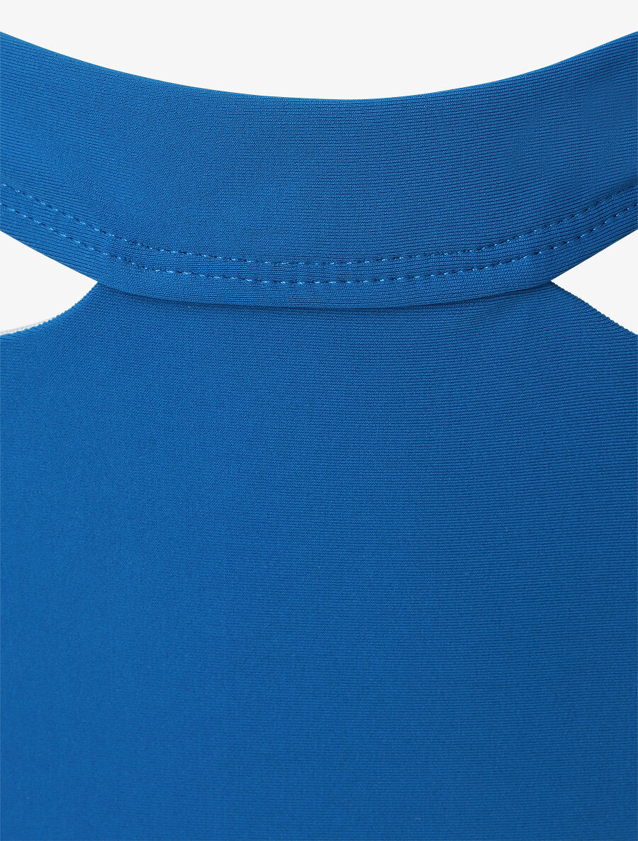 Bikini à bretelles asymétriques - Bleu - Image 3