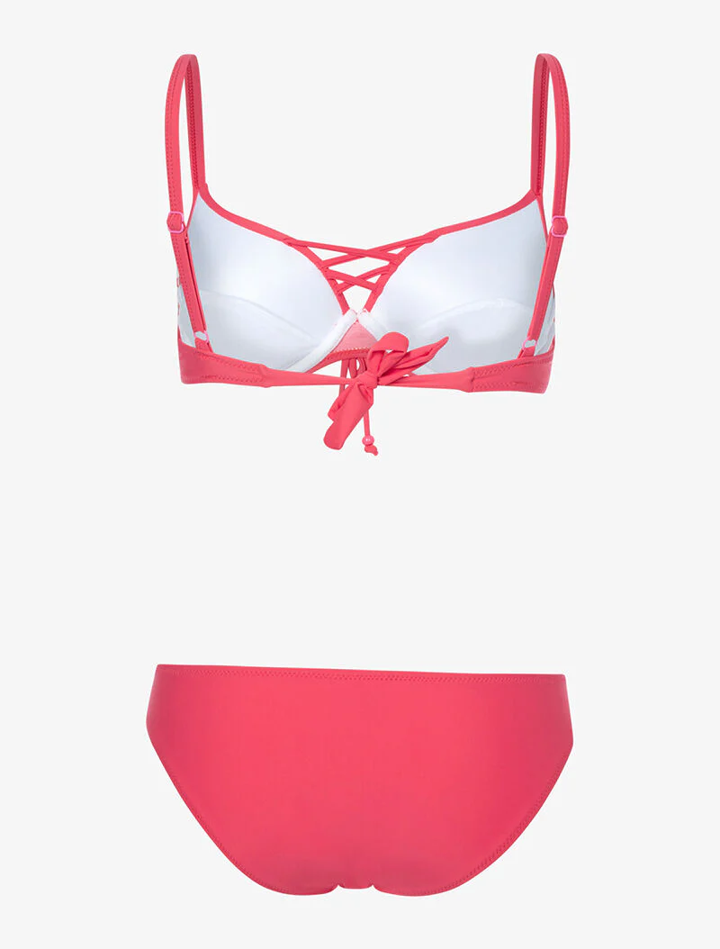 Bikini à côtés ajourés - corail - Image 2