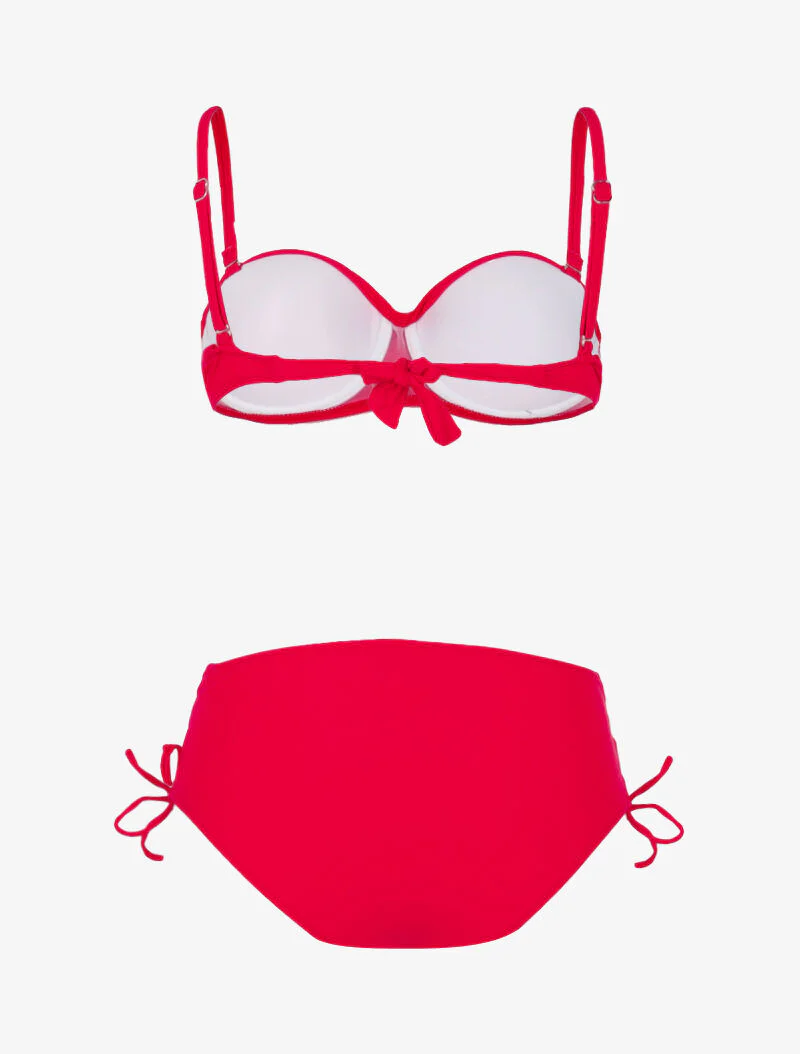 Bikini à culotte lacée - rouge - Image 2