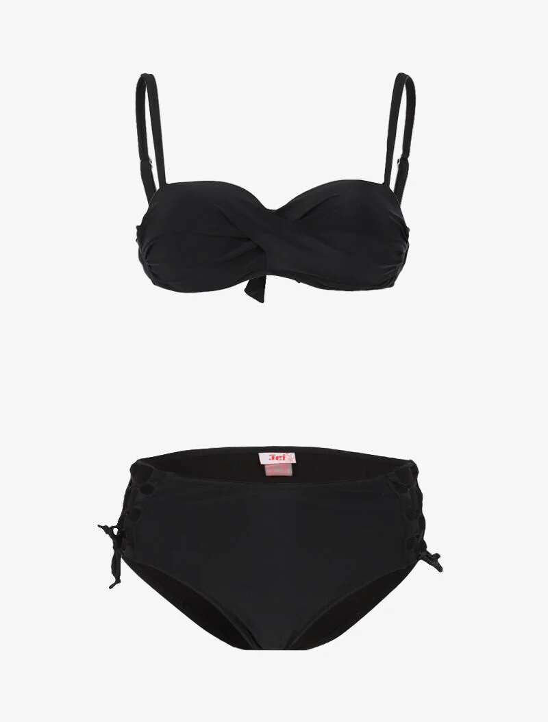 Bikini à culotte lacée - noir