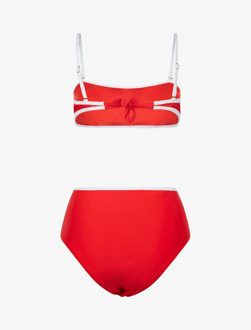 Bikini à culotte taille haute - rouge - Image 2