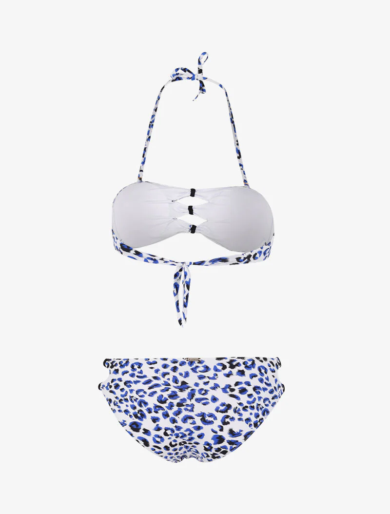Bikini à découpes imprimé léopard - bleu - Image 2
