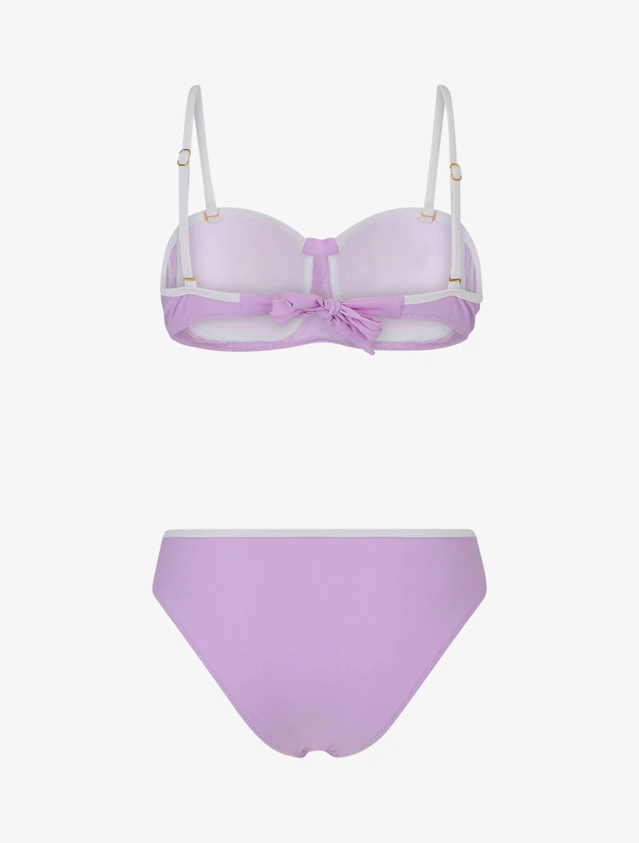 Bikini à détail strass et chouchou - Lilas - Image 2