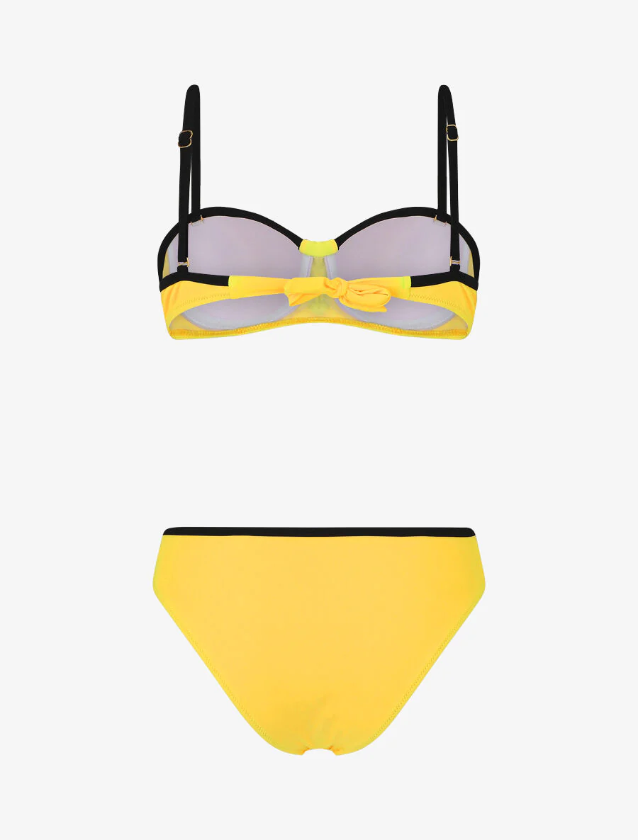 Bikini à détail strass et chouchou - Jaune citron - Image 2