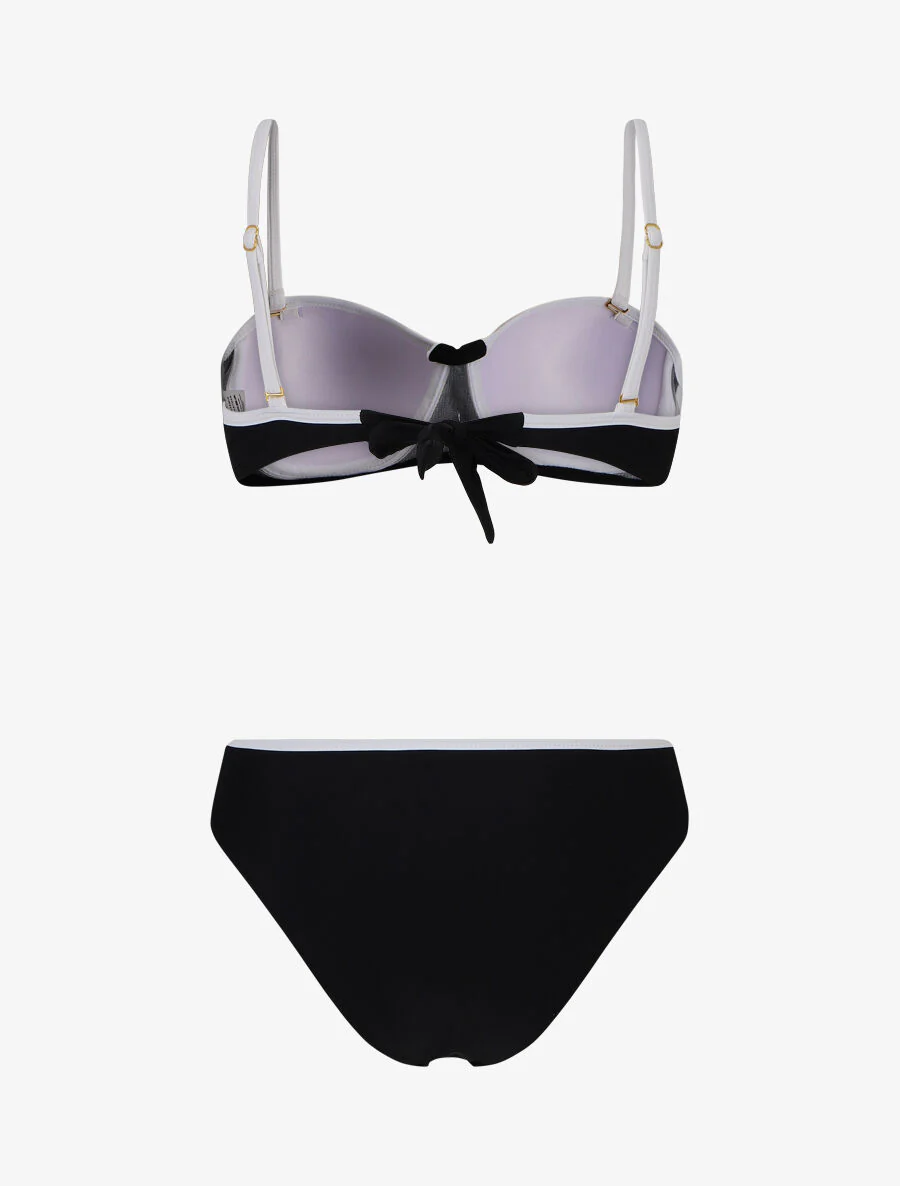 Bikini à détail strass et chouchou - Noir - Image 2