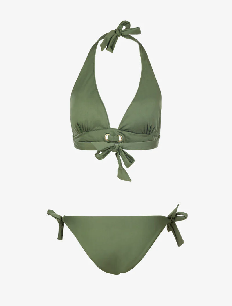 Bikini à détails oeillets - kaki - Image 2