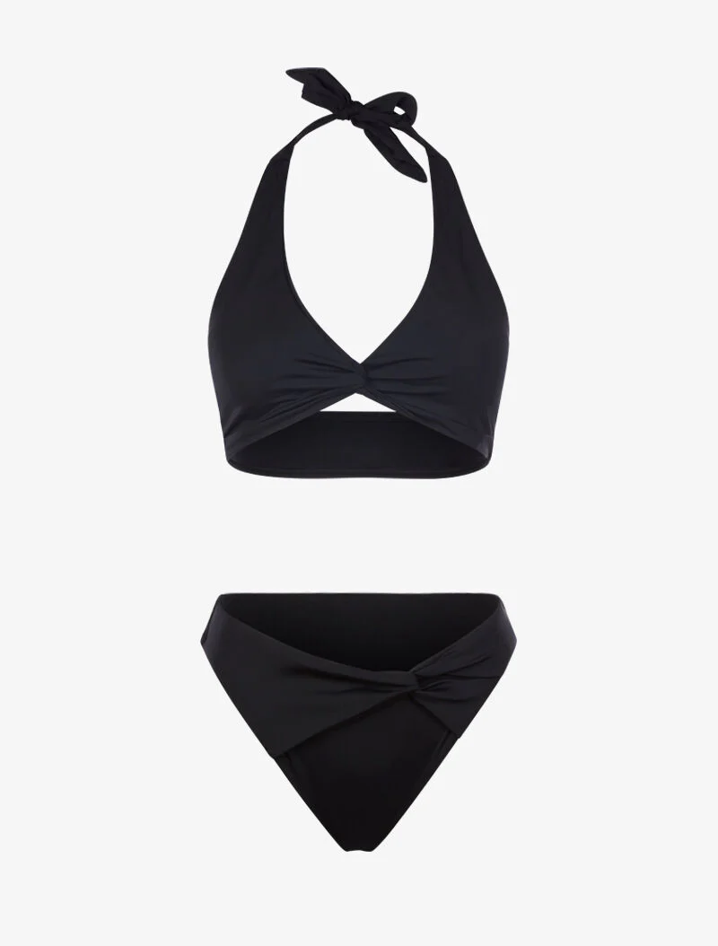 Bikini à effet torsadé - noir