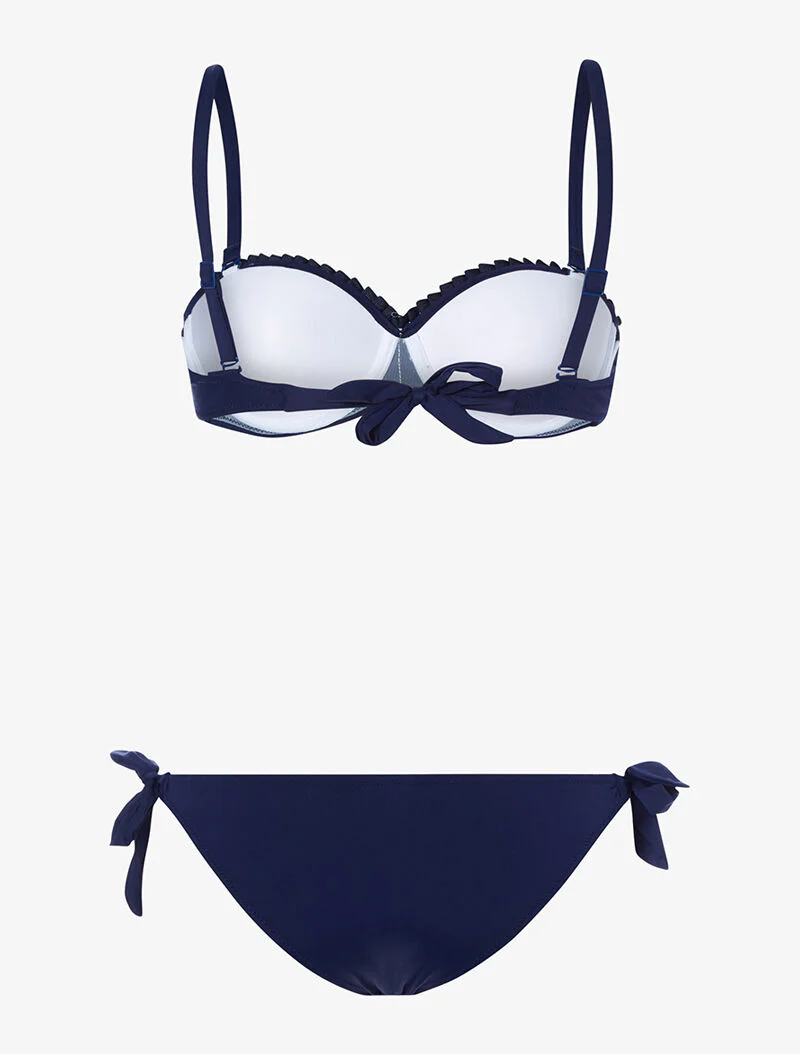 Bikini à empiècements tricolores - bleu marine - marine - Image 2