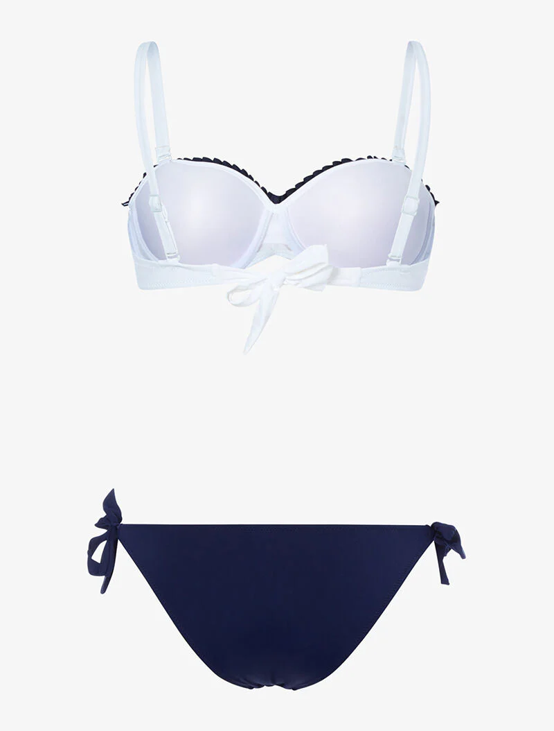 Bikini à empiècements tricolores - blanc - Image 2