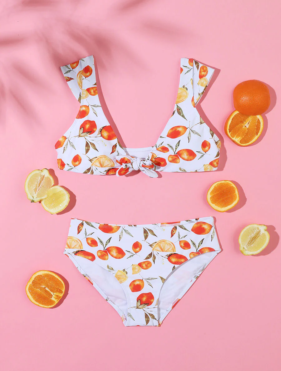 Bikini à imprimé citrons - Blanc
