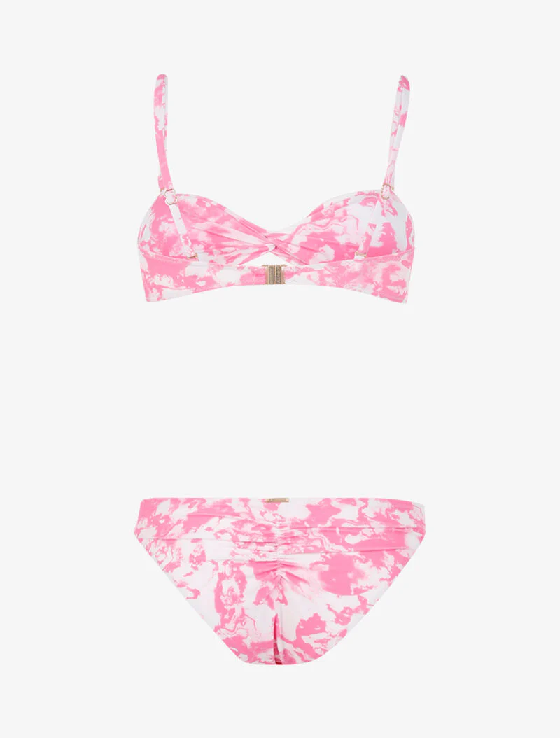 Bikini à imprimé délavé - rose - Image 2