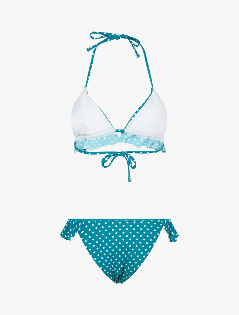 Bikini à imprimé pois - vert - Image 2