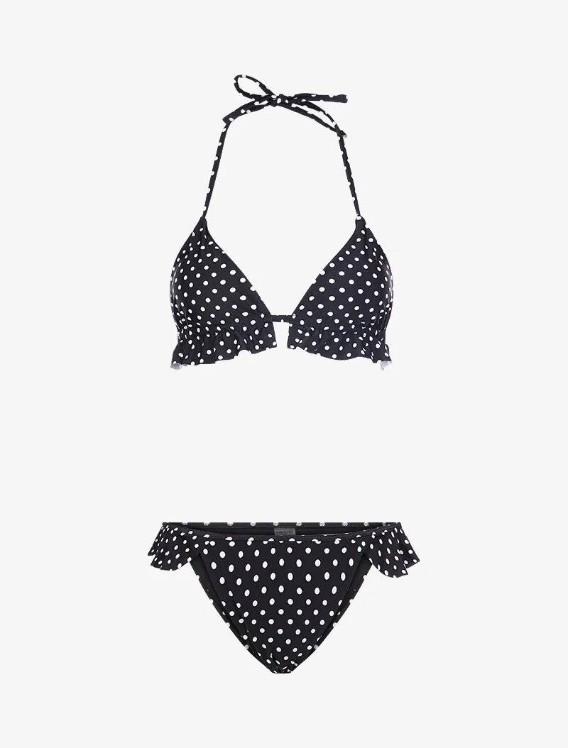 Bikini à imprimé pois - noir
