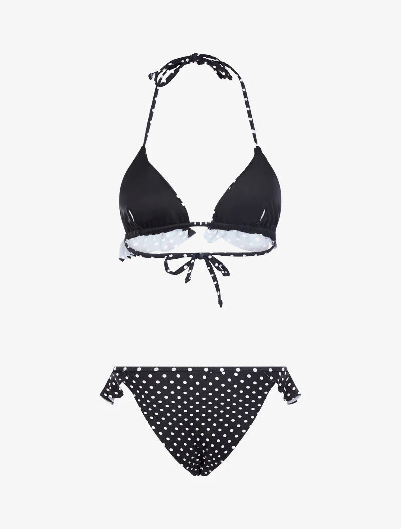 Bikini à imprimé pois - noir - Image 2