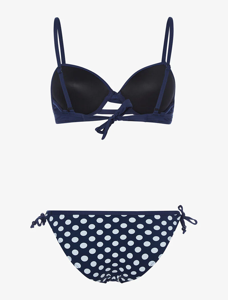 Bikini à imprimé pois - bleu marine - marine - Image 2