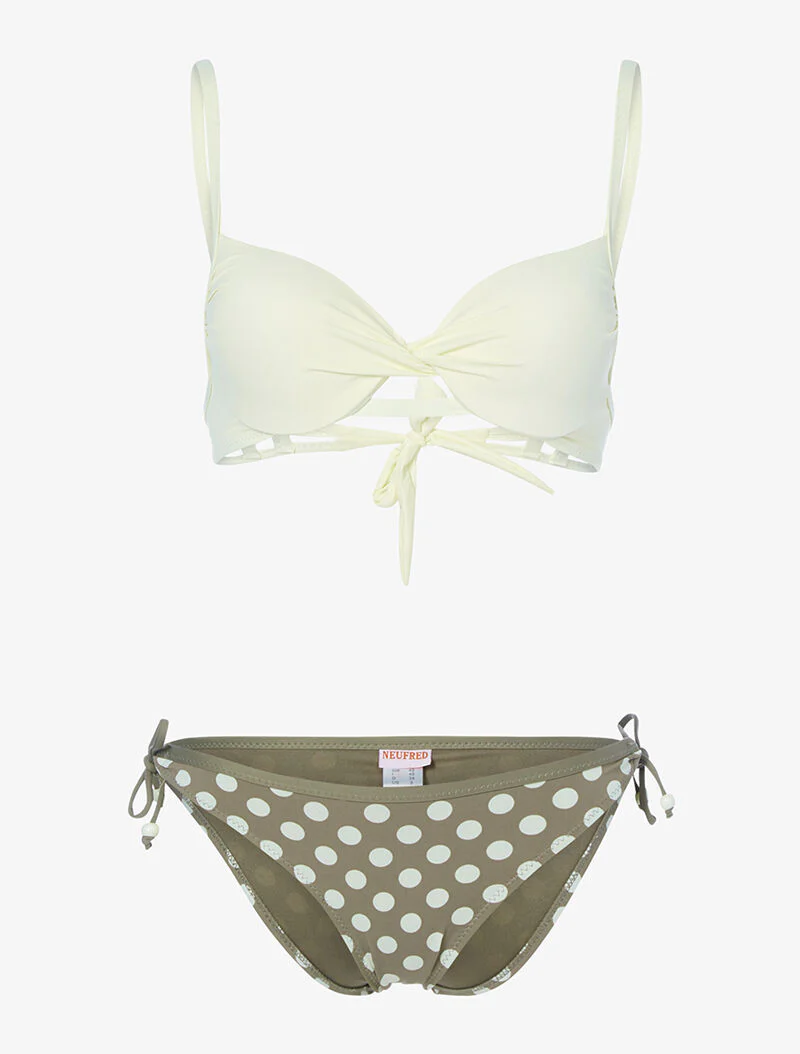 Bikini à imprimé pois - beige/taupe