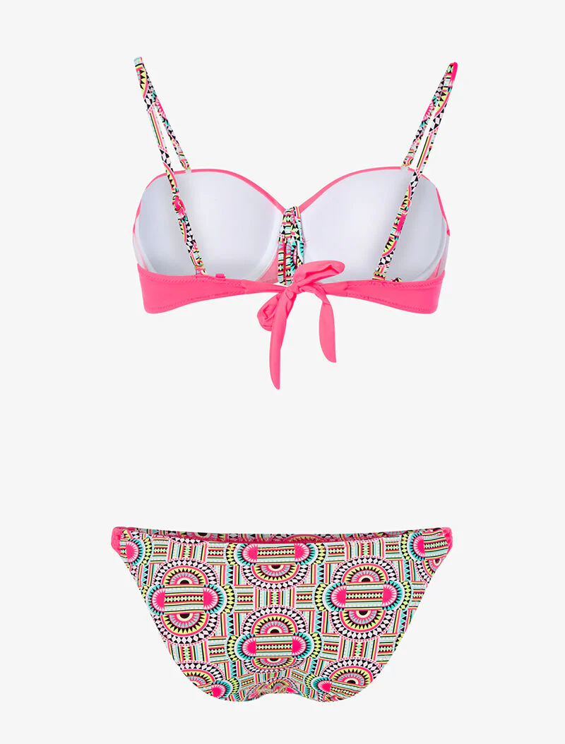 Bikini à imprimé tribal fluo - rose fluo - Image 2