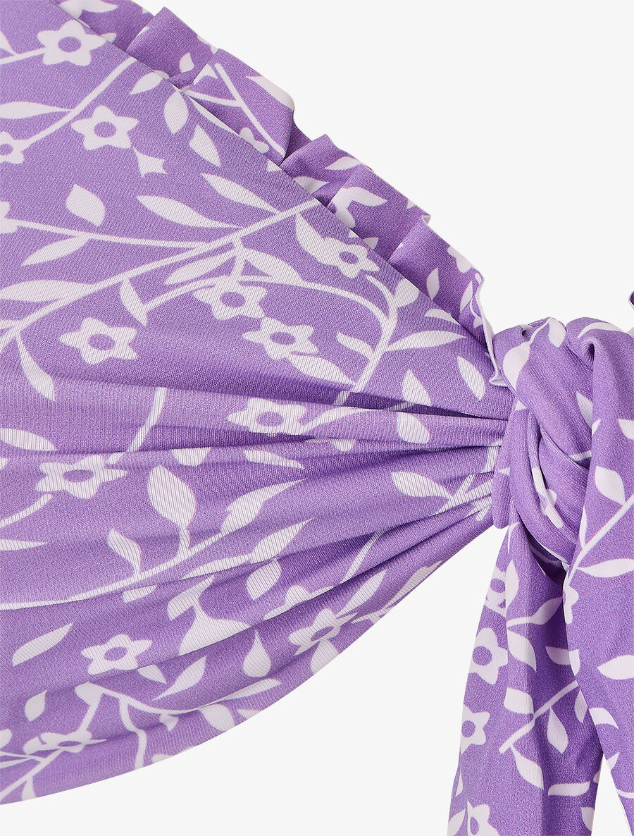 Bikini à manches courtes à imprimé fleuri - Lilas - Image 3