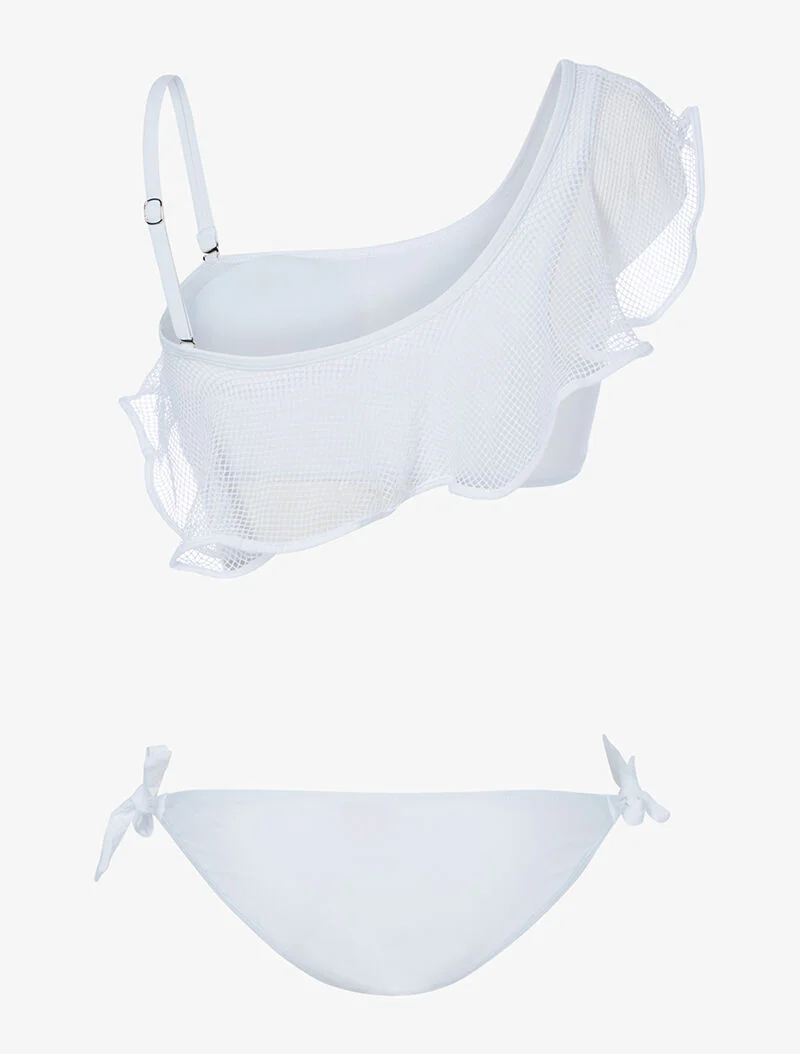 Bikini à volant et filet - blanc - Image 2