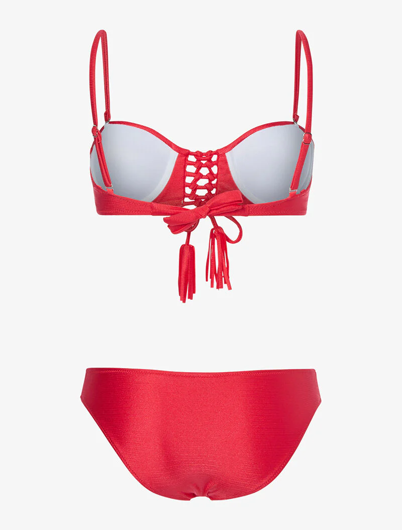 Bikini ajouré irisé - rouge - Image 2