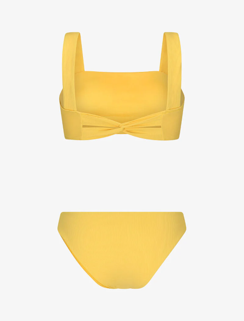 Bikini bandeau côtelé - moutarde - Image 2