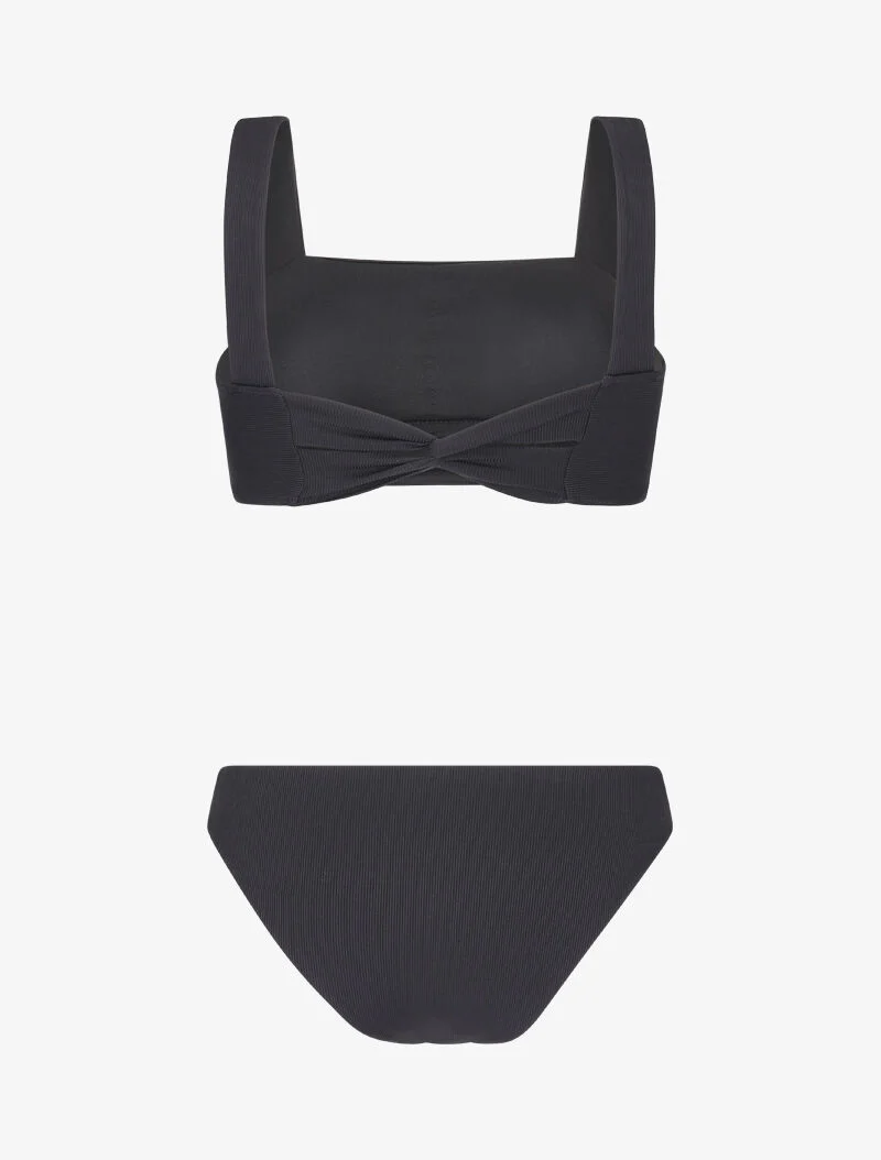 Bikini bandeau côtelé - noir - Image 2