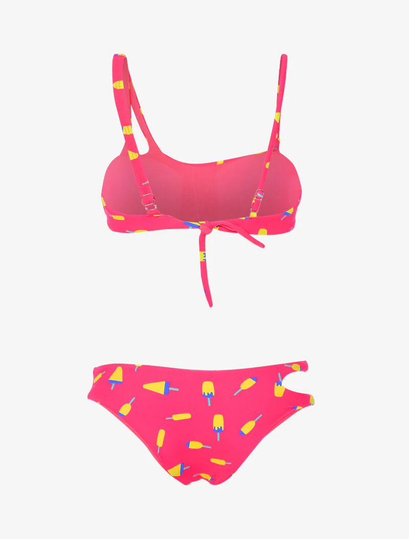 Bikini bandeau imprimé sorbets - fushia - Image 2