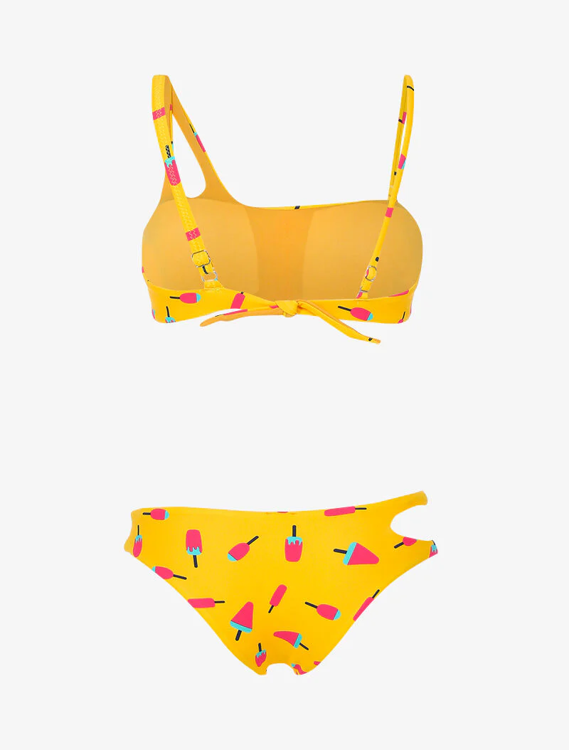 Bikini bandeau imprimé sorbets - moutarde - Image 2