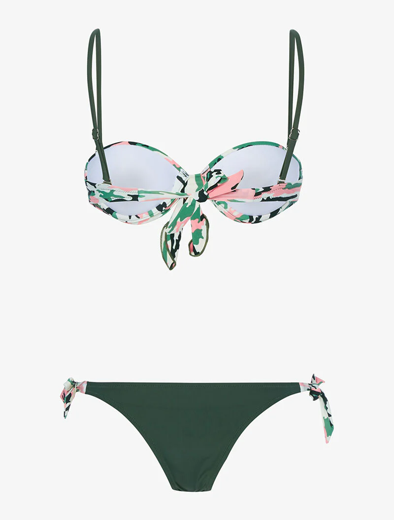 Bikini bandeau treillis - kaki - Image 2