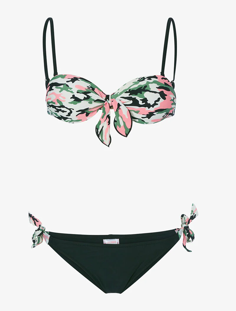 Bikini bandeau treillis - noir