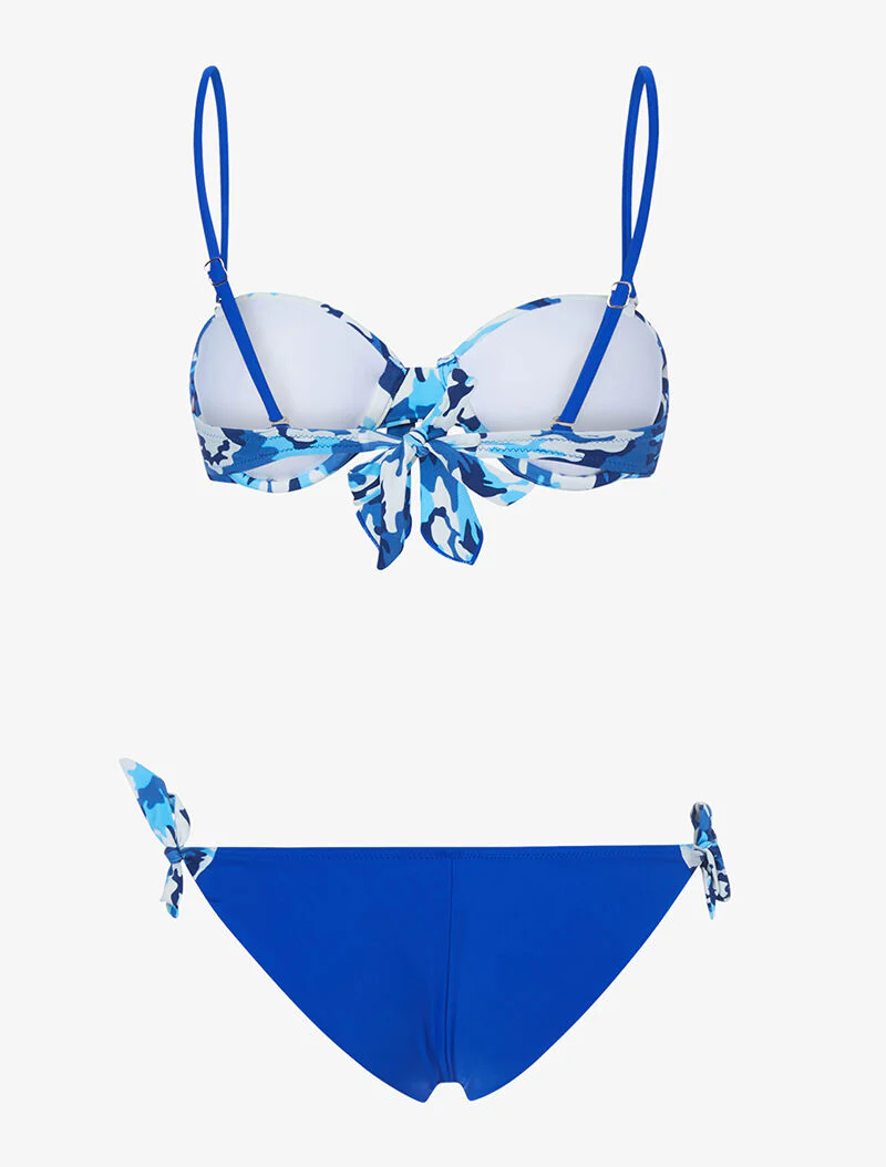 Bikini bandeau treillis - bleu - Image 2